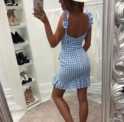 Vintage Modré Plážové Šaty