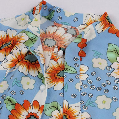 Vintage Skládané Nebe Šaty