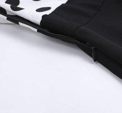 Vintage Černé Puntíkované Šaty