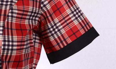 Vintage Červené A Černé Pruhované Šaty