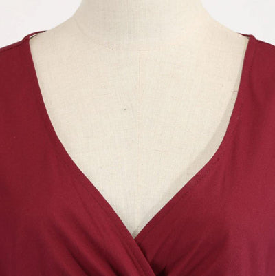 Vintage Karmínové Šaty Rockabilly Z 50. Let