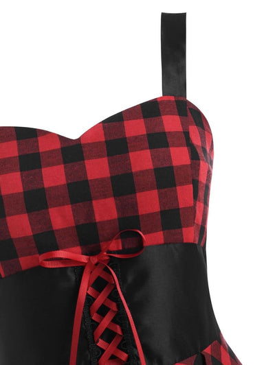 Vintage Kontrolní Šaty S Vysokým Pasem