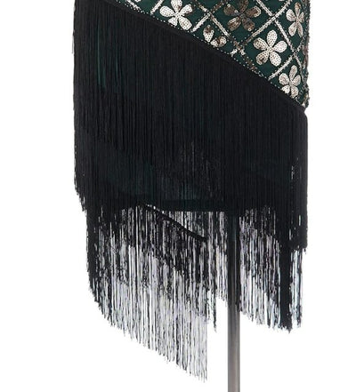 Vintage 20s Plus Size Zeleno Zlaté Šaty