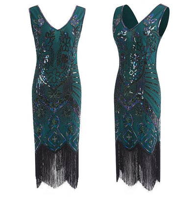 Vintage Pařížské Zelené Šaty Z 20. Let