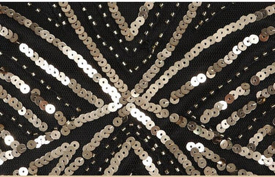 Vintage Retro Šaty 20. Let Černé Zlato