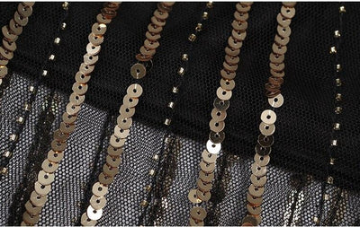 Vintage Retro Šaty 20. Let Černé Zlato