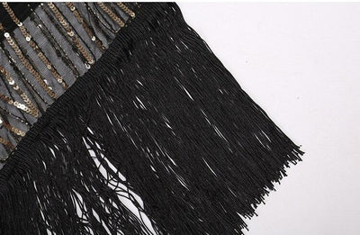 Vintage Retro Šaty 20. Let Černé Zlato