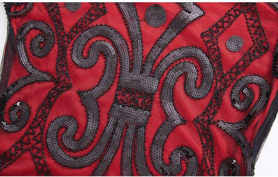 Červené Krajkové Šaty 20. Let