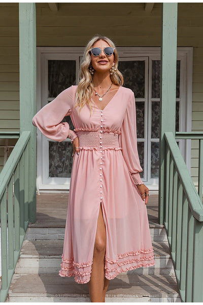 Vintage Dlouhé Šifonové Šaty