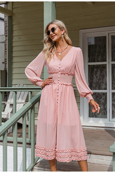 Vintage Dlouhé Šifonové Šaty