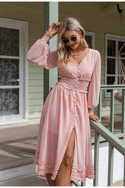 Vintage Dlouhé Šifonové Šaty