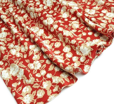 Vintage Květinové Šaty Ze 40. Let Červené