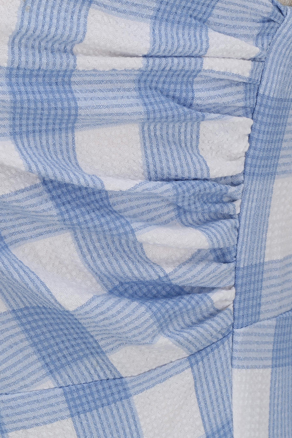 Vintage Asymetrické Šaty S Modrým Plédem