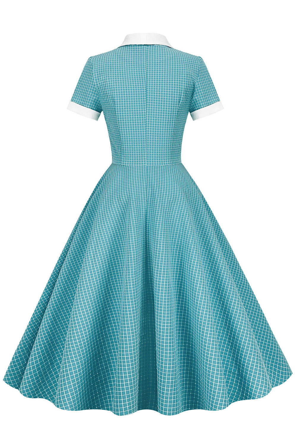 Šaty Vintage Check Shawl Collar