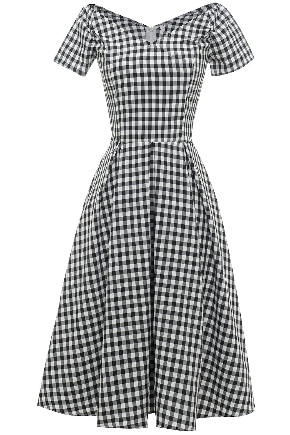 Vintage Check Midi Šaty