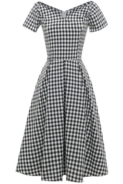 Vintage Check Midi Šaty