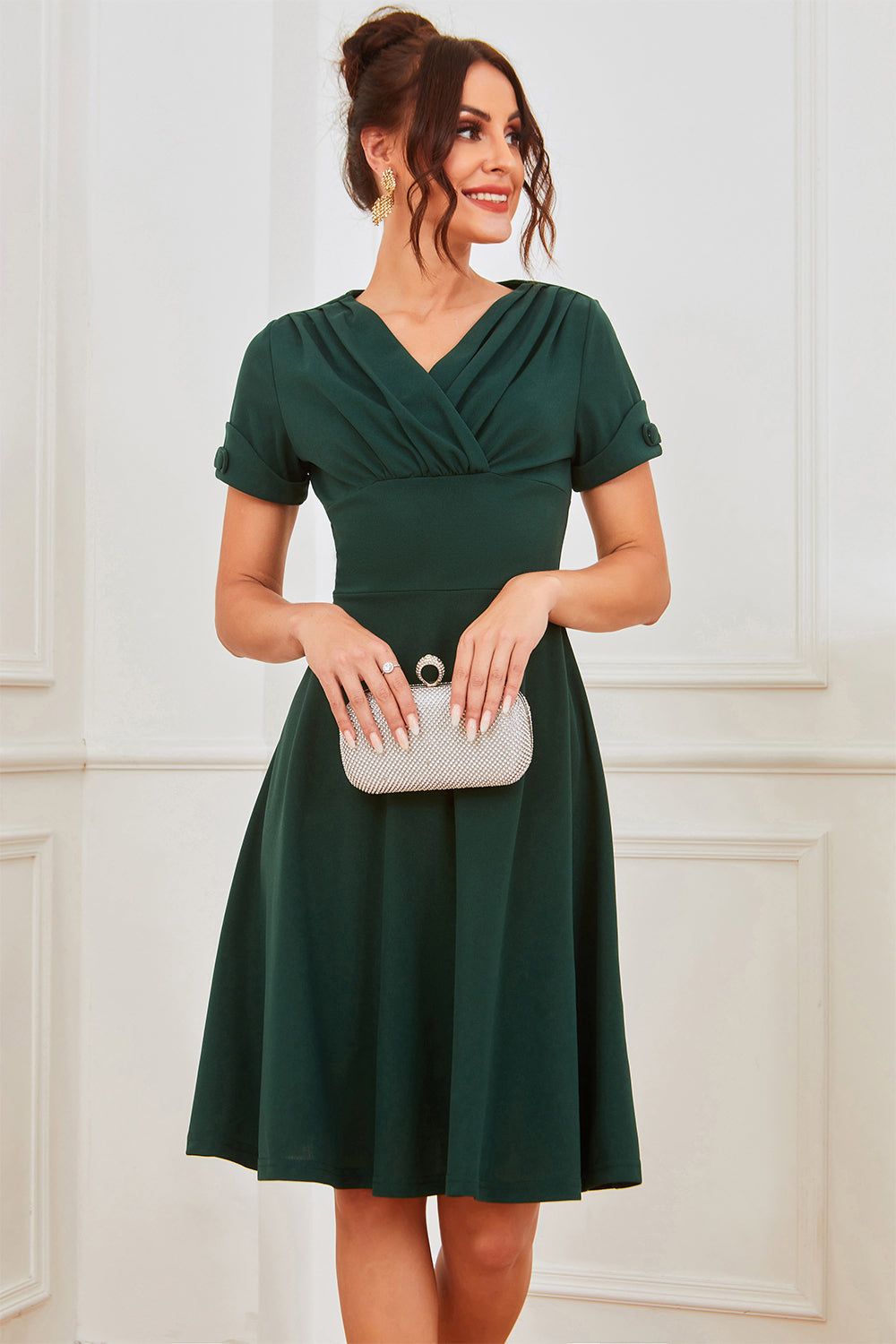 Vintage Středně Dlouhé Trapézové Šaty