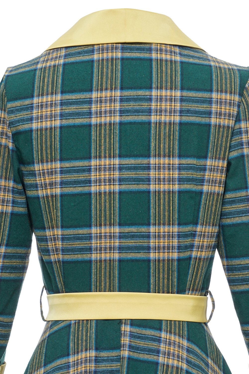 Zelené Vintage Podzimní Kostkované Šaty