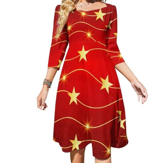 Dámské Šaty Red Star 70s Vintage Disco