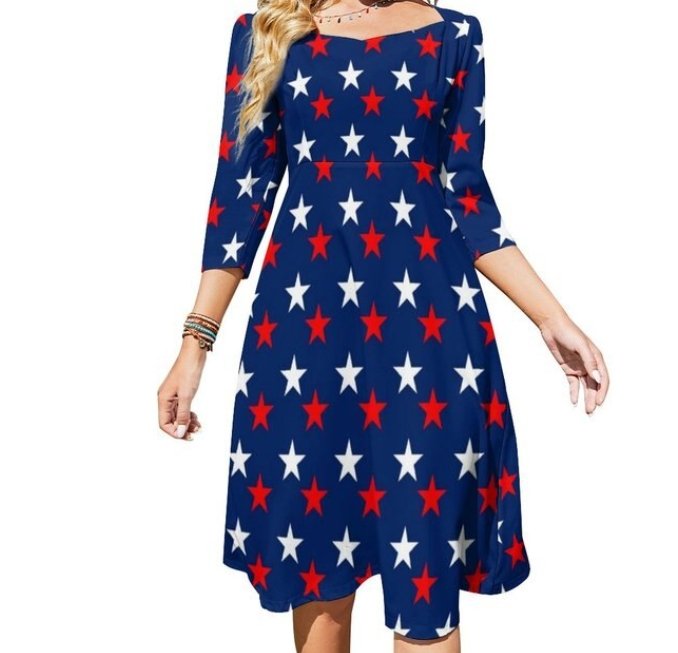 Dámské Tmavě Modré Šaty Star 70s Vintage Plus Size