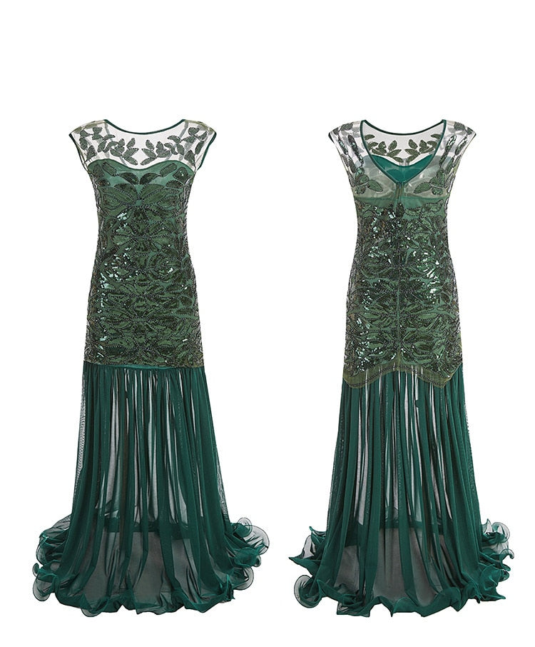 Vintage 20s Bubble Dress Green