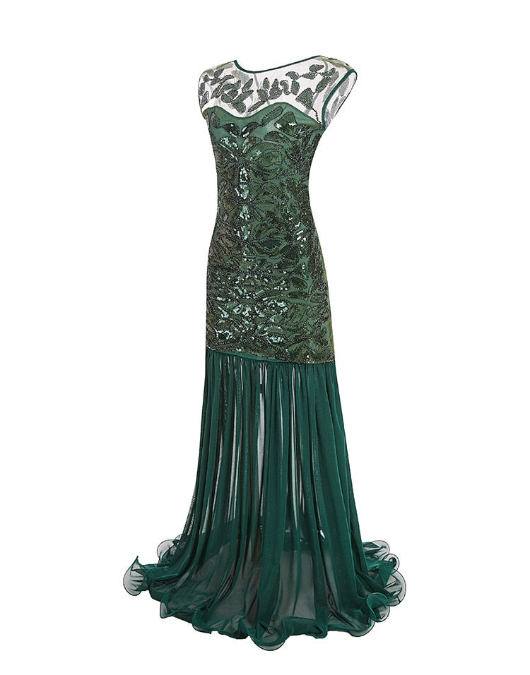 Vintage 20s Bubble Dress Green