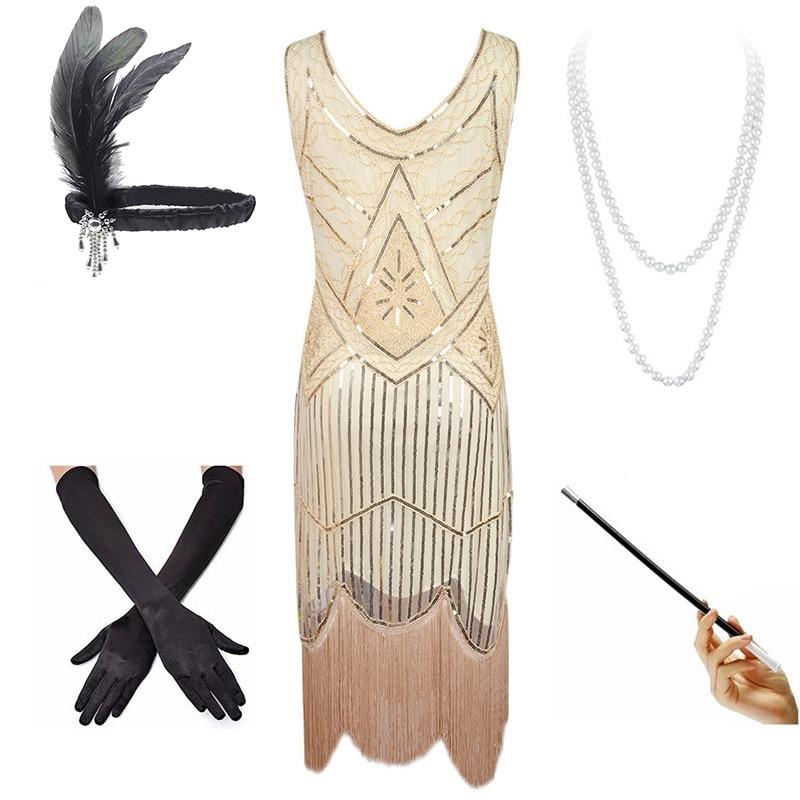 Vintage Béžové Šaty 20. Let