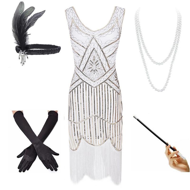 Vintage Bílé Šaty 20. Let