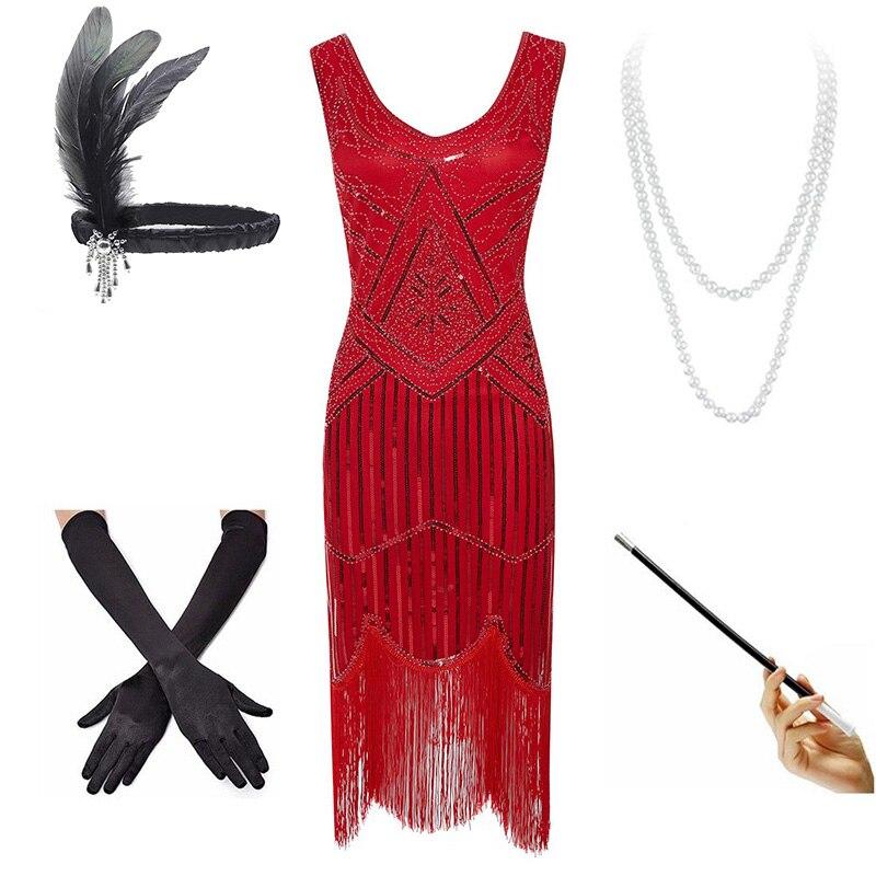 Vintage Červené Šaty 20. Let