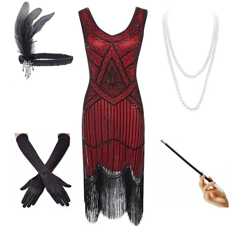 Vintage Červené A Černé Šaty 20. Let