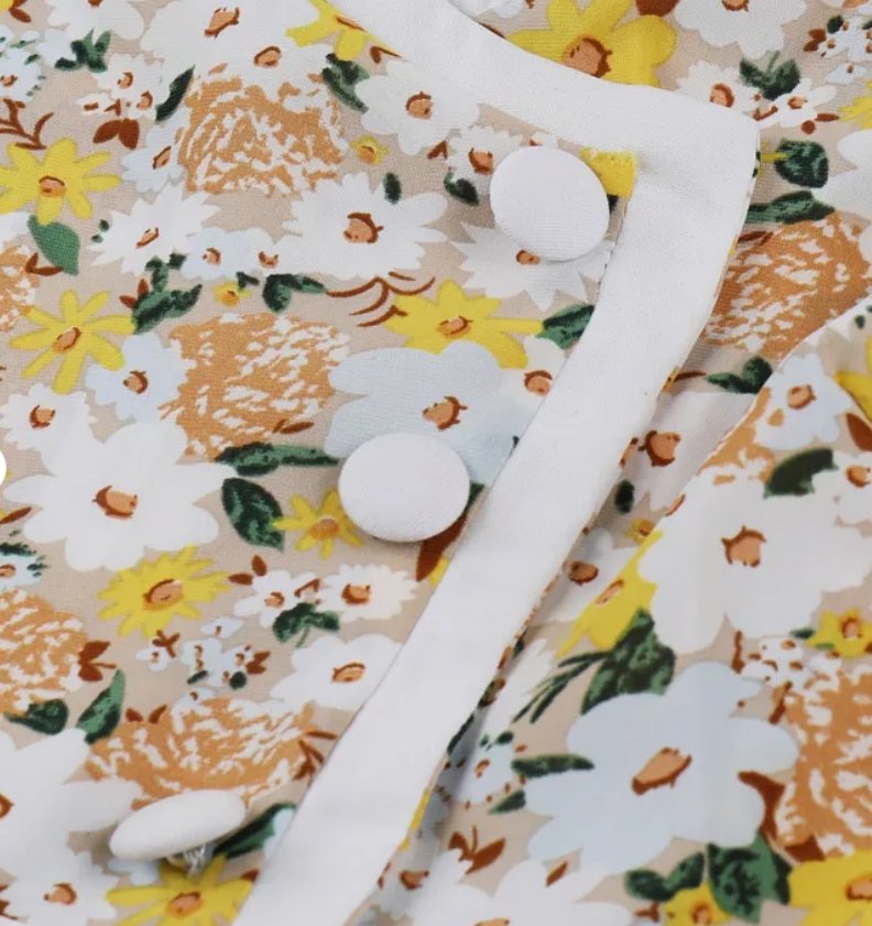 50. Pin Up Šaty Žluté Květy