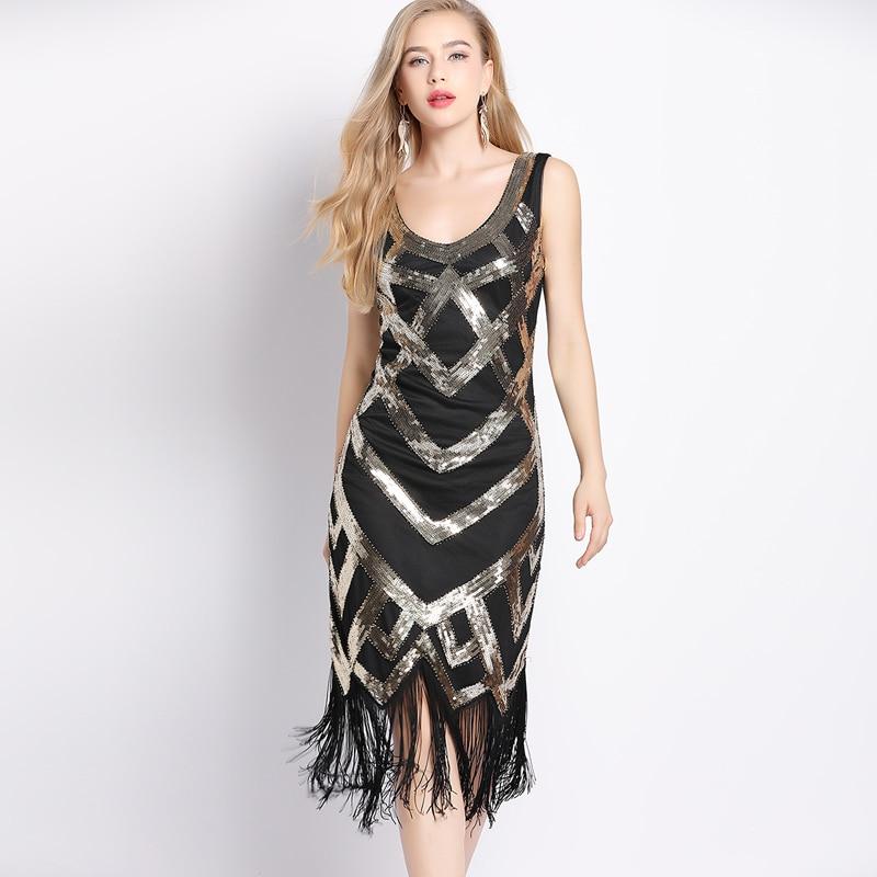 Vintage Šaty 20. Let Černé Zlato