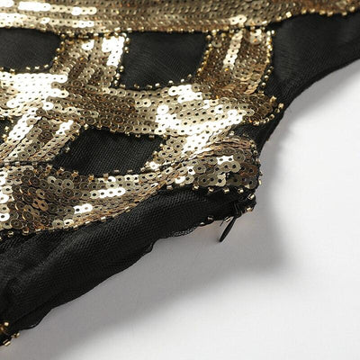 Vintage Šaty 20. Let Černé Zlato