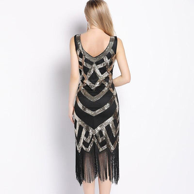 Vintage Šaty 20. Let Černé Zlato