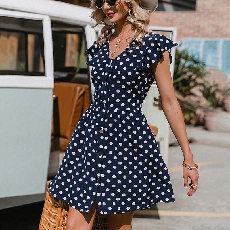 Vintage Tmavě Modré Šaty