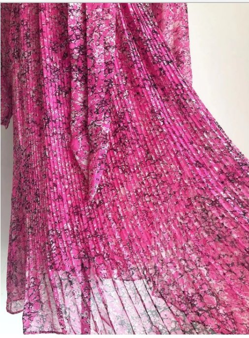 Vintage Růžové Květinové Slavnostní Šaty