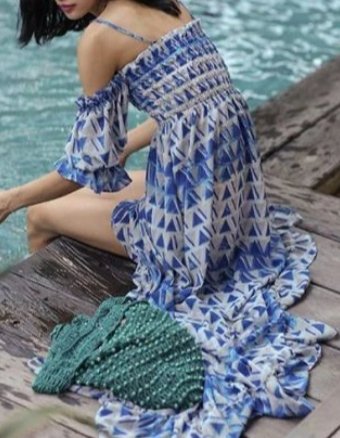 Modré Vintage Večerní Šaty