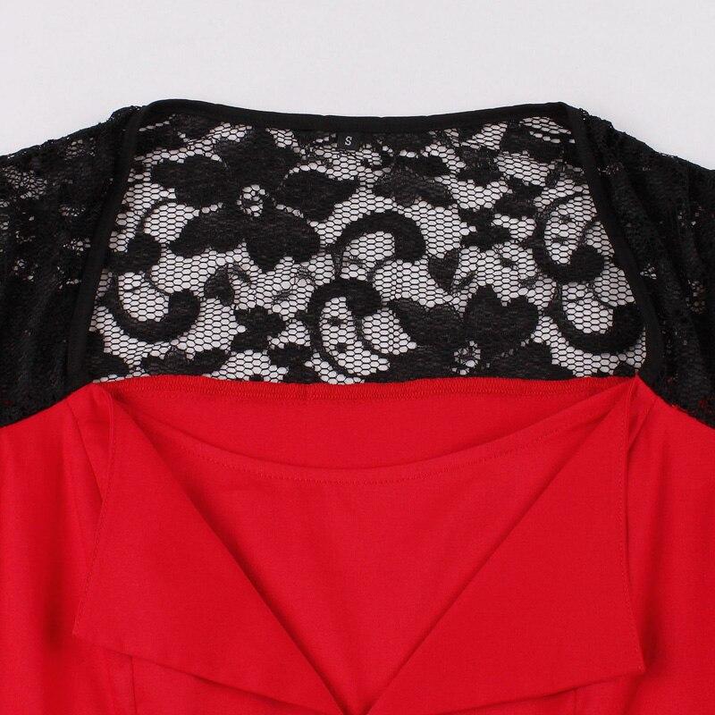 Vintage Rockabilly Červené Večerní Šaty