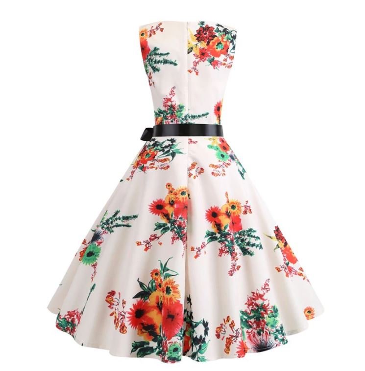 Béžové A Růžové Vintage Rozšířené Šaty