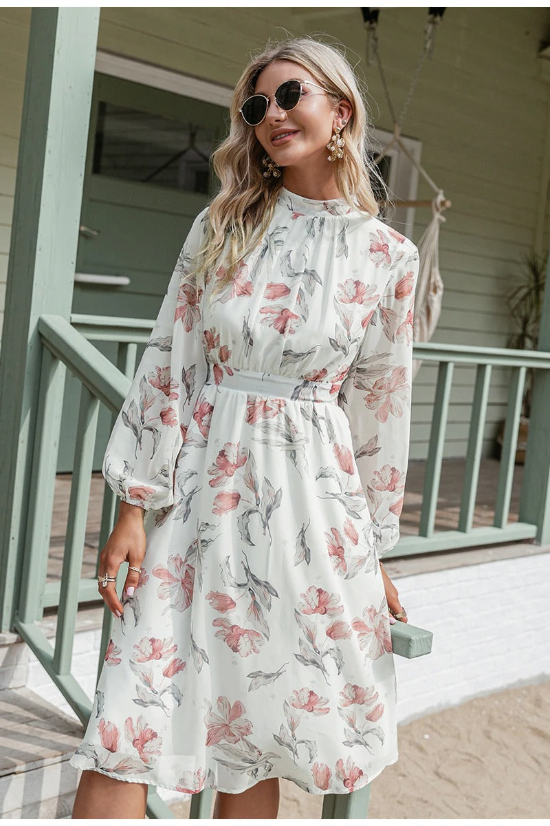 Vintage Růžové Květinové Šaty