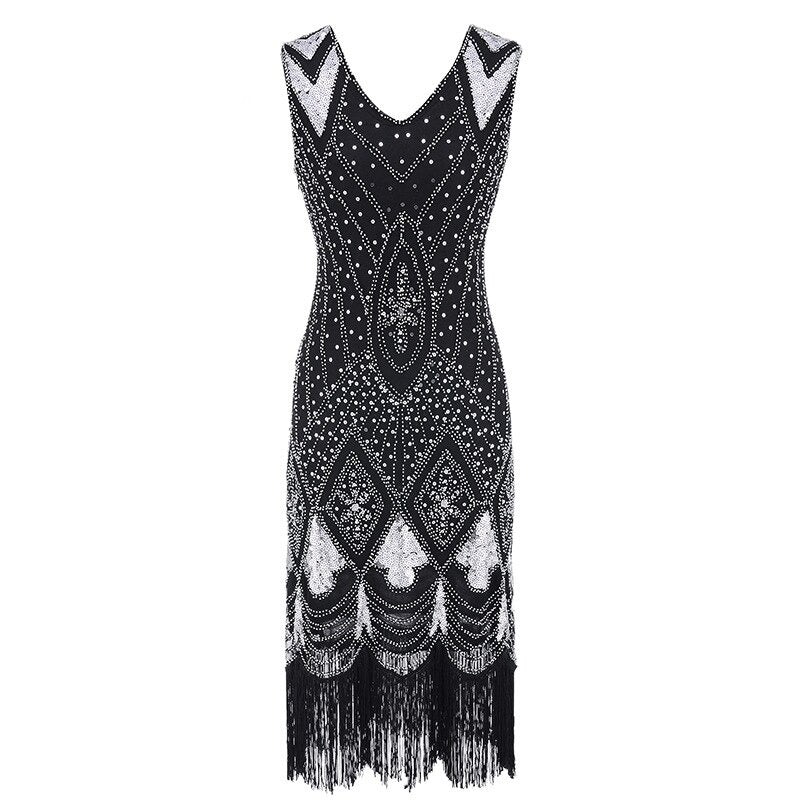 Šaty Gatsby Chic Black Silver