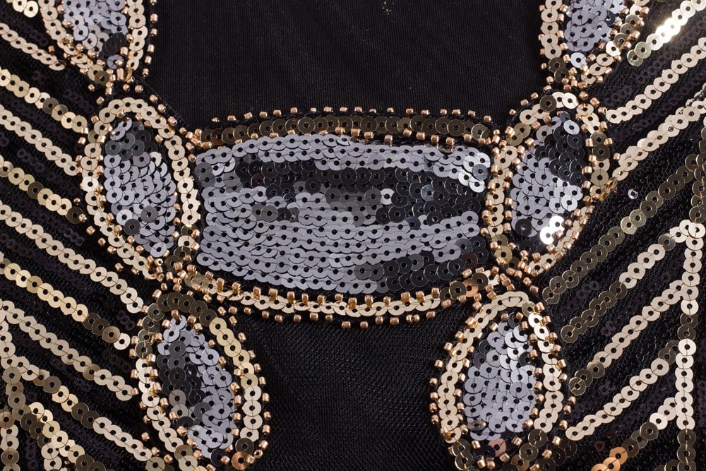 Černozlaté Krátké Šaty Gatsby