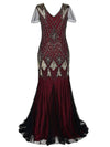 Vínové Dlouhé Šaty Gatsby Haute Couture