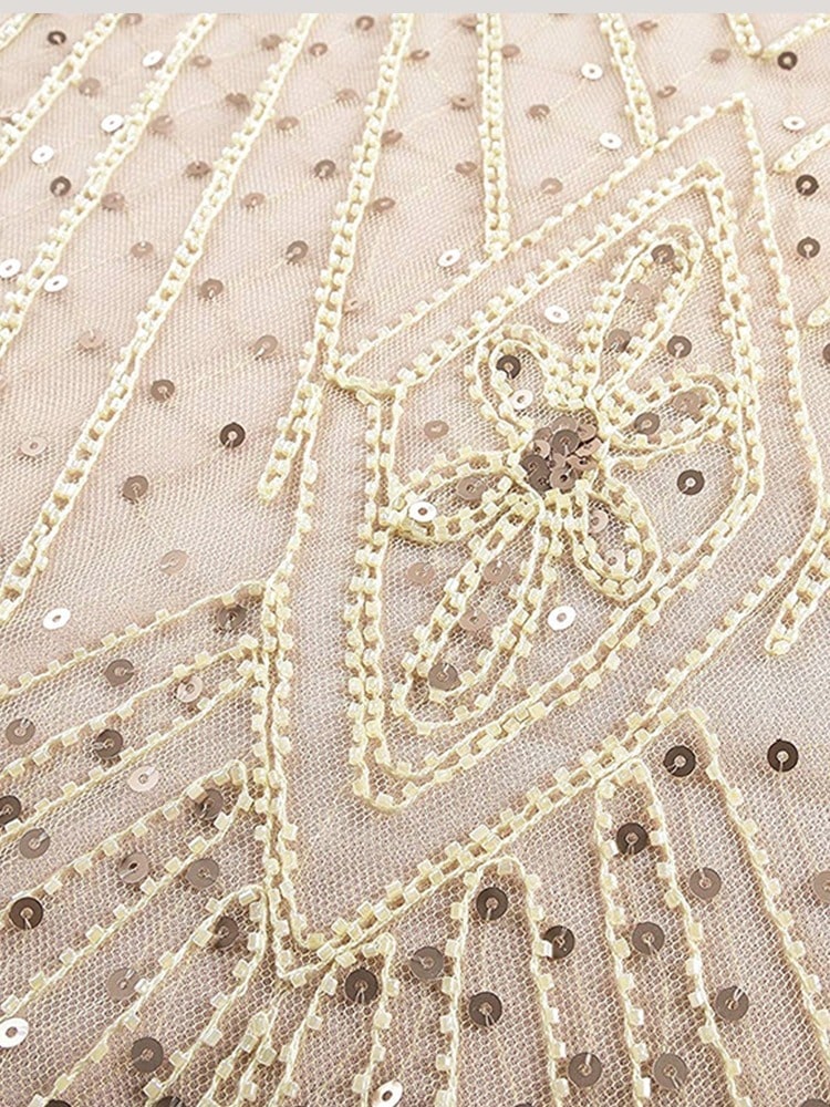 Ivory Haute Couture Dlouhé Šaty Gatsby