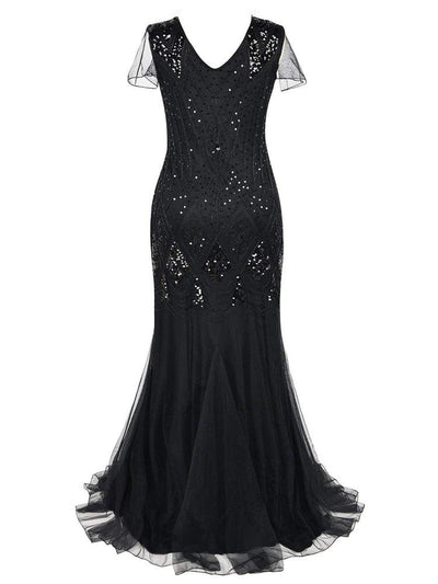 Dlouhé Černé Šaty Haute Couture Gatsby