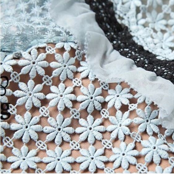 Dlouhé Vintage Modré Volánové Šaty