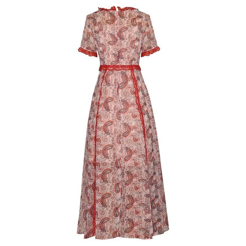 Červené Vintage Krajkové Šaty