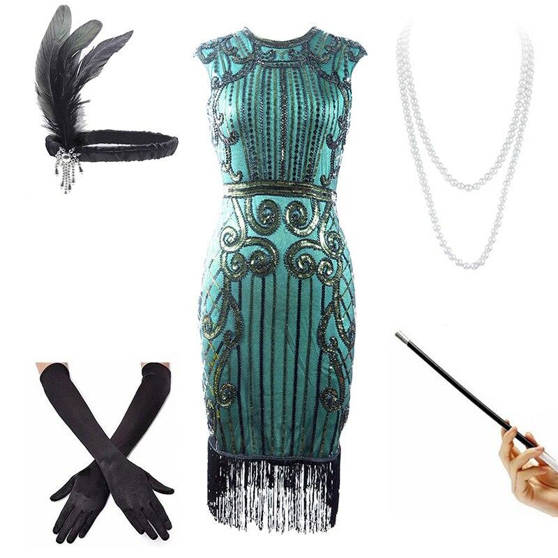 Zelené Šaty S Nízkým Pasem 20. Let