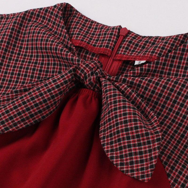 Trapézové Šaty 50. Let Burgundsko