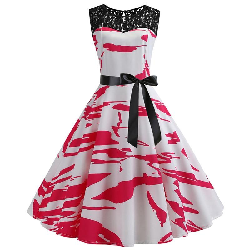 Vintage Červené A Bílé Trapézové Šaty